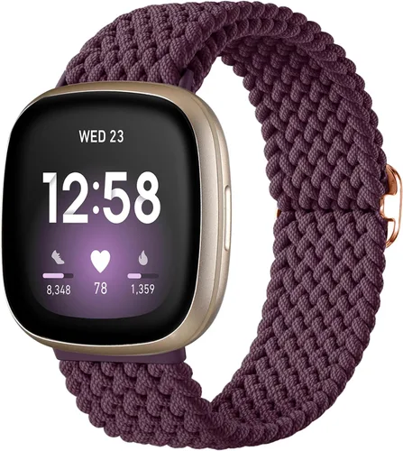 Miniatura 30 de Maledan Banda elástica trenzada compatible con Fitbit Sense/Versa 3/4 y Sense 2, correa elástica suave para reloj inteligente, accesorio