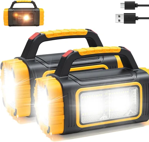 Miniatura 7 de Linterna solar recargable, 8 modos de luz, batería de 2000 mAh, 3000 lúmenes, USB LED, linterna de mano, linterna multifunción para foco de azul