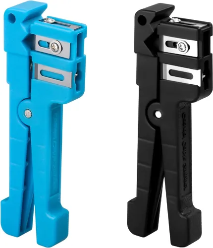 2 piezas de cortador de pelado de cables coaxiales, pelacables coaxiales, pelacables de fibra óptica, cortador de cable, crimpadora, 1 pieza 45-163
