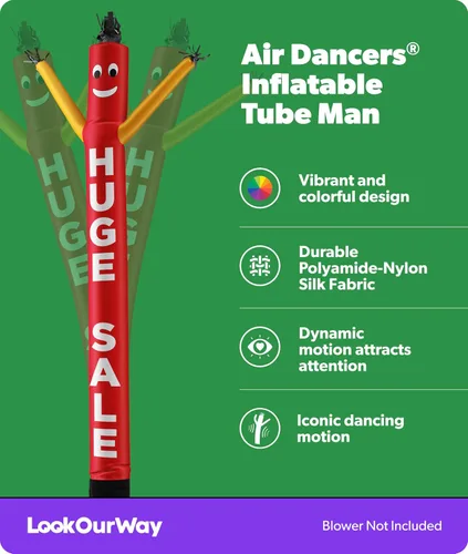Miniatura 2 de LookOurWay Air Dancers - Accesorio inflable para hombre de tubo – 20 pies de alto Wacky Waving Inflable Dancing Tube Guy para promoción de negocios