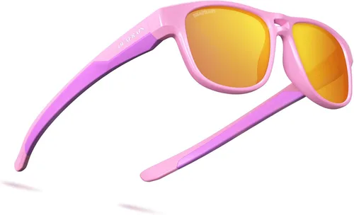 Lentes de sol polarizados para niños, marco flexible TPEE 100% protección UV para niños y niñas de 5 a 13 años