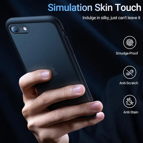 Miniatura 2 de TORRAS - Funda a prueba de golpes para iPhone SE 2022/iPhone SE 2020/iPhone 7, certificado de caída militar, parte trasera dura, semitransparente