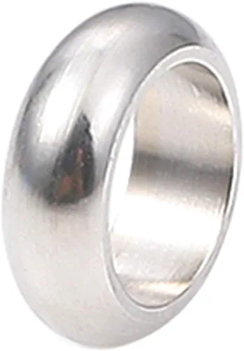 BEADIA Cuentas espaciadoras de acero inoxidable de 0.236 x 0.078 pulgadas (0.236 x 0.079 in) para hacer joyas de bricolaje, 100 unidades con agujero