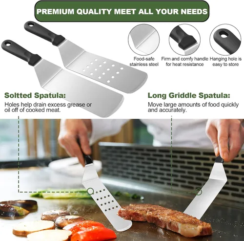 Miniatura 3 de Juego de accesorios para parrilla de 30 piezas, juego de accesorios para parrilla de parte superior plana para Blackstone y Camp Chef, juego