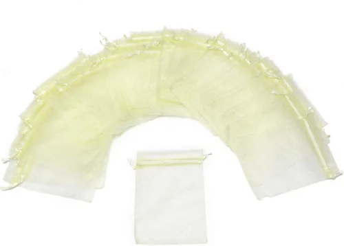 Miniatura 2 de 50 bolsas de organza transparentes de 3 x 4 pulgadas, pequeñas bolsas de regalo de joyería con cordón para bodas, fiestas, bolsas de dulces