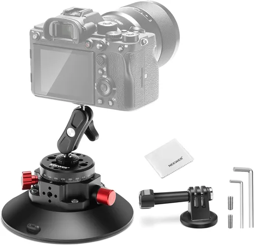 Miniatura 10 de NEEWER Soporte de ventosa para cámara de 6 pulgadas con brazo mágico de cabeza de bola, soporte de ventosa de metal en el tablero del parabrisas
