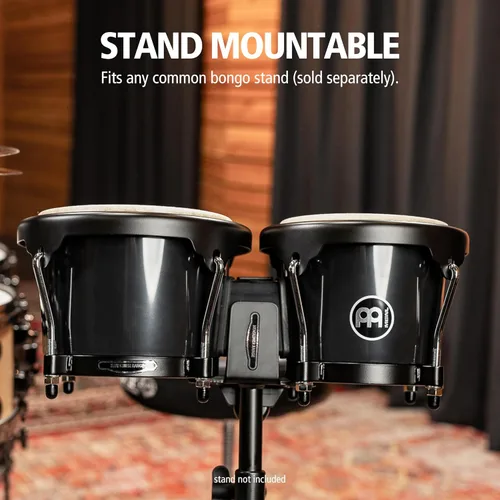 Miniatura 5 de Meinl Percussion HB100SNT-M bongós de madera natural de 6 3/4 y 8 pulgadas, Negro