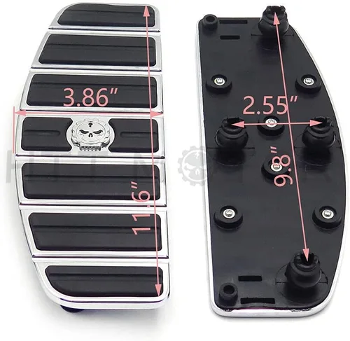 Miniatura 6 de XKH - Kit de inserción de estribo para motocicleta con calavera cromada, forma tradicional en D, compatible con TOURING FLHT FLT FLTR FLHR FLHS