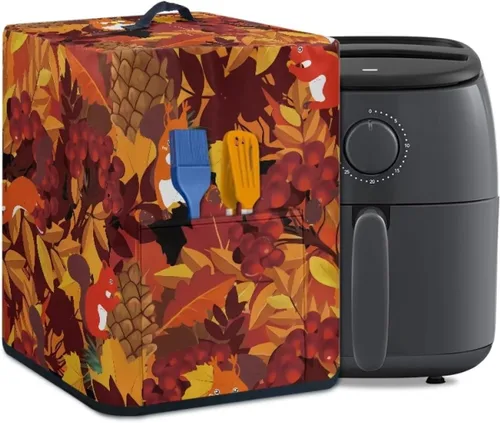 Miniatura 15 de Gomyblomy Funda para electrodomésticos pequeños con diseño de murciélagos, protector de freidora de aire lavable con tema de Halloween, protector