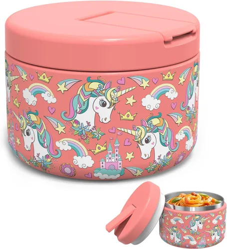 Miniatura 19 de LOHASOK Termo de sopa infantil de 12 onzas para comida caliente, tarro de comida aislado al vacío con tapa de hebilla, de acero inoxidable, boca