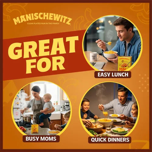 Miniatura 5 de Manischewitz Kosher Mac & Cheese, 5.5 onzas (paquete de 12) Hecho con queso cheddar real, sin colores artificiales de sabores, certificado Kosher