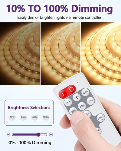 Miniatura 4 de HitLights Mini control remoto RF para tira de luces LED de un solo color, CC 5-24V, atenuador inalámbrico de 12 teclas con modo de efecto dinámico