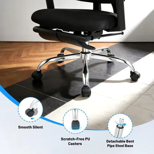 Miniatura 4 de Silla de oficina ergonómica de malla con reposacabezas 3D, silla de escritorio lumbar ajustable de 400 libras, brazos abatibles 4D, respaldo