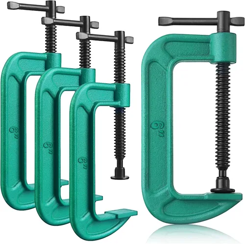 Miniatura 13 de Juego de 4 abrazaderas C de 3 pulgadas, abrazaderas en G resistentes para automóviles y madera con apertura de mandíbula deslizante para carpintería