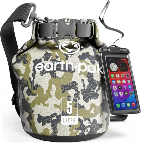 Miniatura 48 de Earth Pak Bolsa Seca Impermeable - Mochila Impermeable de Cierre Enrollable Superior Mantiene el Equipo Seco para Kayak con Funda Impermeable