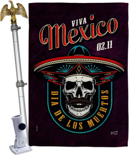 Miniatura 10 de Viva México - Kit de banderas para casa de jardín, Día de Muertos, Día de los Muertos, Fiesta Mexicana, Otoño, Pequeña pancarta decorativa