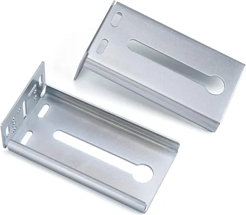 Miniatura 6 de homdiy 2 pares de soportes de montaje traseros plateados para cierre suave y extensión completa básica con rodamientos de bolas, guías de cajón