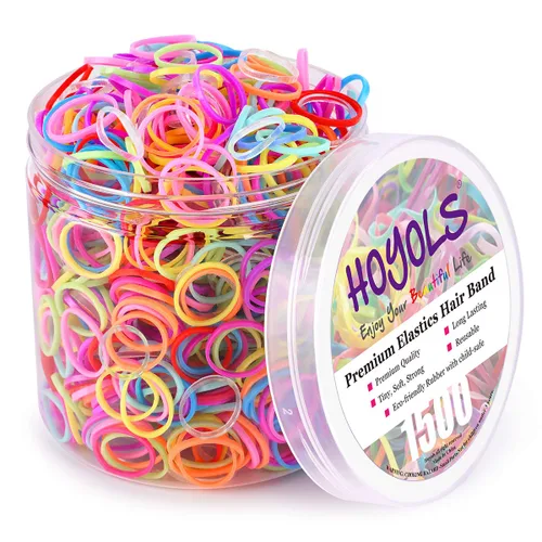 HOYOLS Mini ligas elásticas para el pelo para niños pequeños, bandas de goma para coleta de caballo, para bebés y niñas (multicolor), TPU 1500 6.