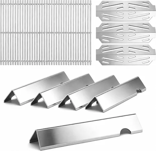 Miniatura 26 de QuliMetal 44.5 cm SUS304 Barras Aromatizadoras y Deflectores de Calor para Parrillas Weber Genesis 300 Series, Compatibles con Genesis E310 E320
