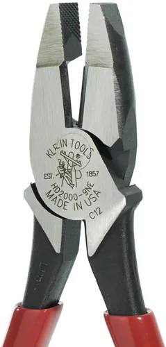 Miniatura 4 de Alicates de corte lateral Klein Tools HD2000-9NE para Lineman Cortan ACSR, hechos en EE. UU., tornillos, clavos, alambre duro, alicates eléctricos