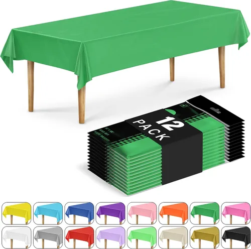 Miniatura 44 de DecorRack 2 Manteles rectangulares de plástico libres de BPA, 54 x 108 pulgadas, mantel de mesa para comedor, mantel rectangular para fiestas