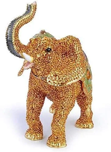Miniatura 3 de KALIFANO Joyero decorativo para mujer con cristales Swarovski y gemas con forma de animales salvajes, hecho para almacenamiento y organización