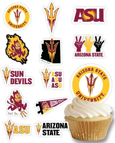 Miniatura 37 de Decoraciones para cupcakes de la Universidad de Alabama, suministros para fiestas de fútbol americano, cumpleaños, graduación (24 piezas)