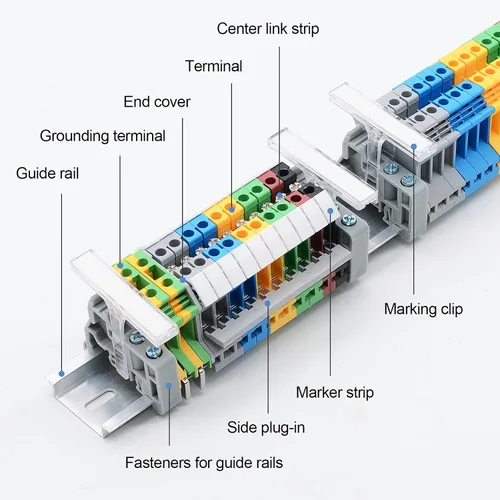 Miniatura 7 de Bloque de terminales, terminal de voltaje tipo riel, bloque de terminales combinado de riel (paquete de 2)