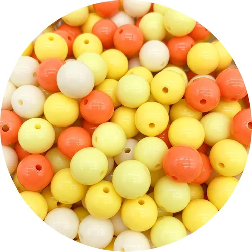 Miniatura 50 de BONNY BOXX 2000 piezas 4 mm cuentas redondas de acrílico de zafiro suave, bolas de plástico de chicle de burbujas, cuentas gruesas de bolas