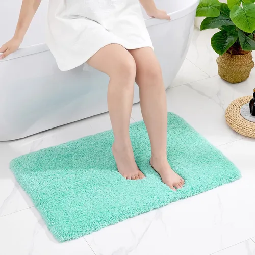 Miniatura 49 de Disolla Alfombras pequeñas para baño 17x24 antideslizante, alfombra de baño blanca esponjosa para el suelo del baño, lavable a máquina, alfombra