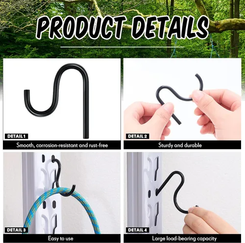 Miniatura 4 de Blulu 10 ganchos de cobertizo de 2 pulgadas de largo, accesorios para cobertizos sin orificio de perforación, para colgar ganchos individuales