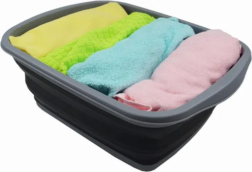Miniatura 4 de SAMMART - Tina plegable de 10 L (2.6 galones), bañera plegable para platos, lavabo portátil, bañera de plástico que ahorra espacio