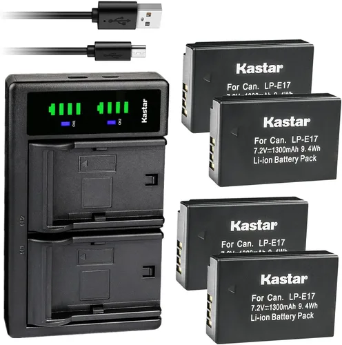 Miniatura 7 de Kastar LTD2 Cargador de batería USB de repuesto para Canon LP-E17 LPE17, batería 9967B02, agarre de batería BG-E18 IR, Canon EOS R8, EOS R50, EOS