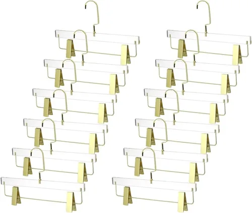 Miniatura 6 de YBM Home Quality Acrylic Clear Skirt Hangers Made of Clear Acrylic for a Luxurious Look and Feel for Wardrobe Closet, Skirt Hangers Organizes Oro