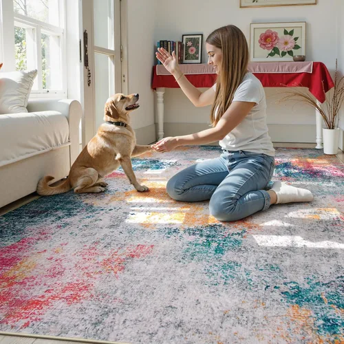 Miniatura 8 de Beeiva Alfombra de Pasillo Lavable Boho de 2 x 6 Pulgadas, Alfombras de Pasillo para Interiores Antideslizantes con Respaldo de Goma, Alfombra