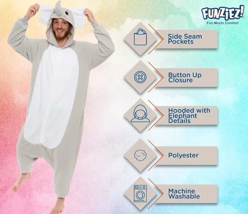 Miniatura 65 de Funziez! - Disfraz de Halloween para adultos, disfraz de animales y criaturas marinas, mameluco afelpado para cosplay, para mujeres y hombres