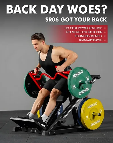 Miniatura 3 de Máquina de remo lineal Mikolo, máquina de entrenamiento de espalda para gimnasio en casa, máquina de espalda con carga de placas y rodamiento