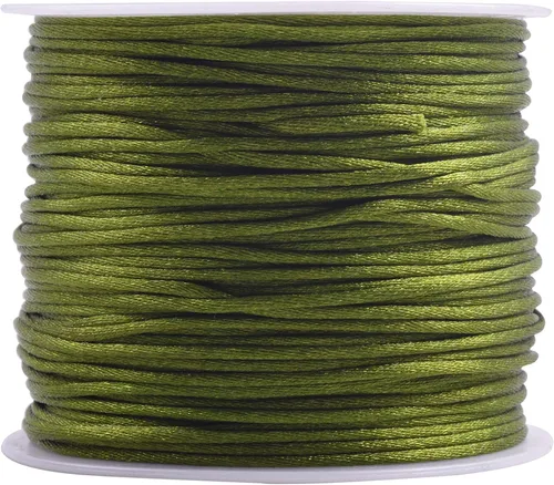 Miniatura 14 de KONMAY 80 Yardas 1.0mm Cordón Rattail de Nylon Satén Seda Trim Hilo para Cuentas para Nudos Chinos, Kumihimo, Trabajo con Cuentas, Macramé, 2-Azul