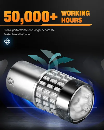 Miniatura 48 de 1156 Bombillas LED Ámbar Amarilla Luz de Señal de Giro 400% de Brillo 1141 1003 7506 Bombillas LED P21W Usadas para Luces Intermitentes Luz Trasera