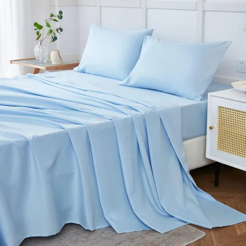 Miniatura 12 de ILAVANDE Juego de Sábanas King Size Verde Azulado de 6 Piezas, Sábanas de Cama King de Microfibra Serie 1800 Súper Suaves de Lujo Hotelero