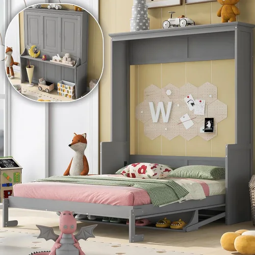 Miniatura 21 de SOFTSEA Base de cama de tamaño individual con cajones de almacenamiento, plataforma de madera maciza moderna de mediados de siglo con cabecero,