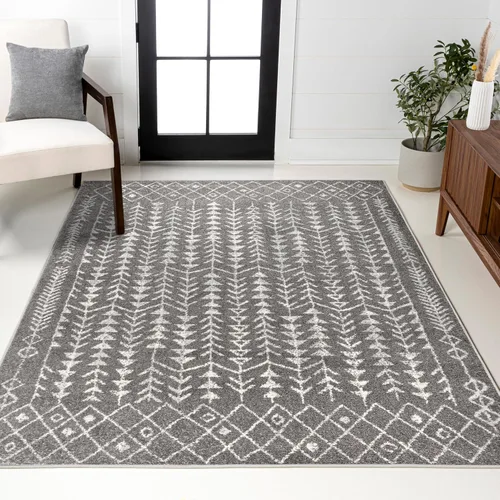 Miniatura 8 de JONATHAN Y Ziri Alfombra Corredor Geométrica Marroquí Negro/Crema, 2x8 pies, Bohemia, Escandinava, Fácil Limpieza para Sala de Estar, Dormitorio