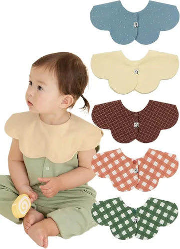 Miniatura 47 de Konny Baby Bib 3/5/7-Pack Set, 360 ° Rotate, Soft and Absorbent Drooling for Toddler Boys Girls Baby Essentials