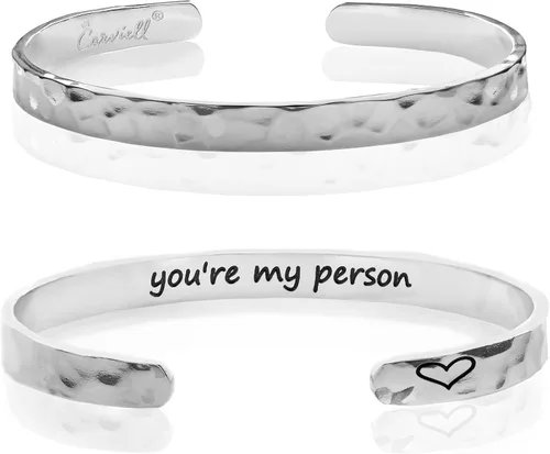 Miniatura 107 de Carviell Pulseras grabadas para mujer, inspiradoras, amistad, amor, mamá, hija, hermana, cristiana, graduación, conmemoración y regalos de boda, más