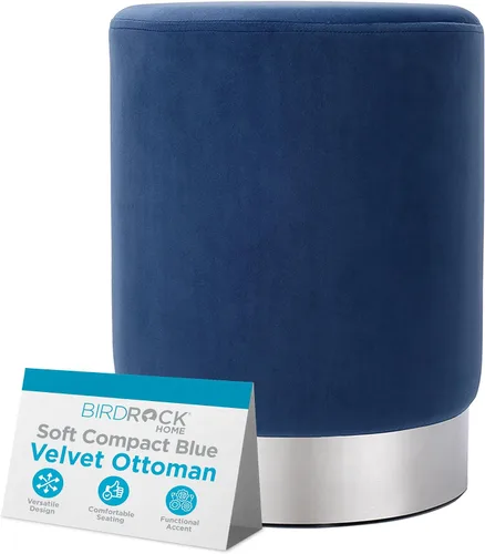 Miniatura 14 de BIRDROCK HOME Otomana Redonda Reposapiés – Diseño Moderno Suave Acolchado – Ideal para Sala de Estar, Dormitorio – Reposapiés Compacto, Silla