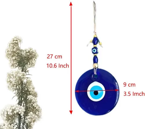 Miniatura 2 de Amuleto de cristal azul hecho a mano para colgar en la pared, amuleto de buena suerte para el hogar, oficina, decoración de coche, jardín, adorno