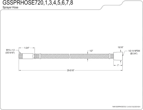 Miniatura 2 de Kingston Brass GSSPRHOSE294 Manguera de pulverización trenzada de 29 pulgadas para grifo de cocina, acero inoxidable negro