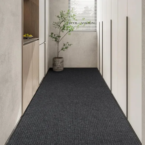 Miniatura 2 de Alfombra antideslizante de 3 x 10 pies, alfombra de pasillo para interiores y exteriores, alfombra con respaldo de goma, tapete comercial de pelo