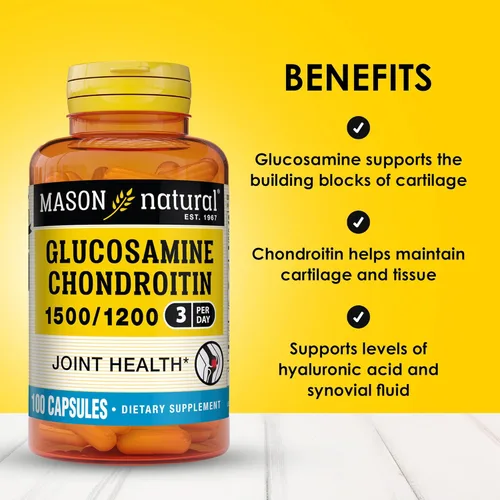 Miniatura 2 de MASON NATURAL Glucosamina condroitina 1500/1200 con vitamina C, apoya la salud de las articulaciones para una flexibilidad y movilidad normales*