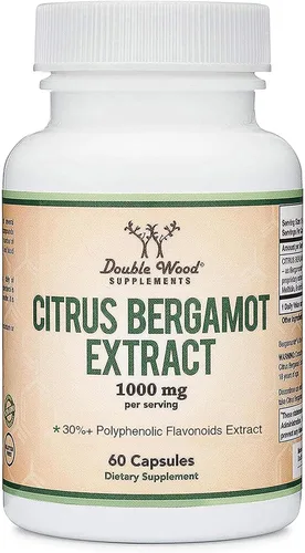 Suplemento de Bergamota Cítrico, 1000mg, 60 Cápsulas - Apoya niveles saludables de colesterol y triglicéridos - Dosis de 1,000mg (Estandarización